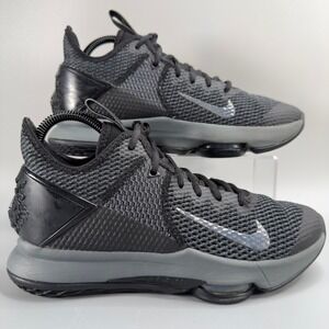 Nike LeBron Witness IV 4 Mens 7.5 7 1/2 Sneakers Black Iron‎ Gray Lace Mid Shoes